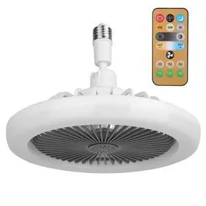Fresh Fab Finds Ceiling Fan w/ Light, Remote, E27 Socket, Dimmable Light, 3 Speeds & Timer Function - Gray - One size