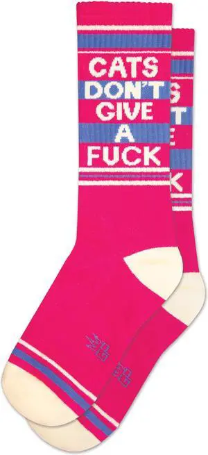 CATS DON'T GIVE A F**K, Gumball Poodle Unisex Novelty Crew Socks