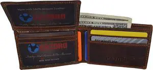 New Small Mens RFID Vintage Leather Bifold Slim Credit Card ID Wallet by Cazoro