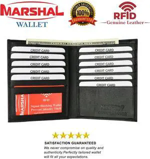 Men's Genuine Leather Bifold Wallet Slim Hipster  Cowhide Credit Card New RFID