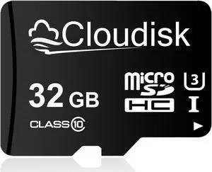 32GB 1-Pack Micro SD Card Cloudisk U3 V30 Class10 Flash MicroSDHC Card High Speed micro SD Memory Card For 4K high-definition camera smartphone  tablet and laptop and more