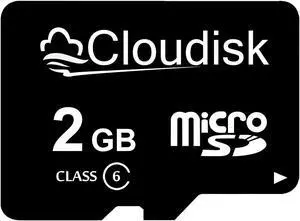 2GB 1-Pack Cloudisk MicroSD Card Class 6 Flash MicroSDHC Card High Speed Micro SD memory Card For Old phones e-books and more