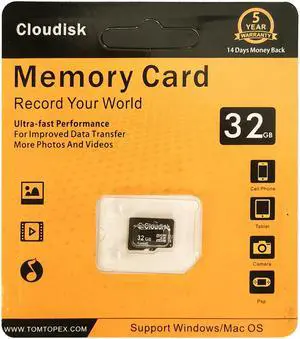 1-Pack 32GB Cloudisk MicroSD Card Class10 U3 MicroSDXC Flash Memory Card with High Compatibility For Smartphone Tablet 4K Ultra HD Video Recording and Security Camera
