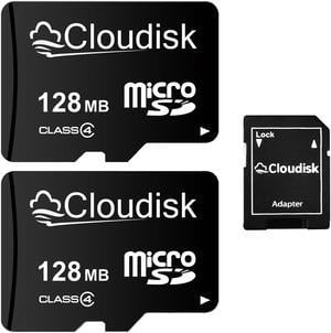 128MB(NOT GB) 2Pack Cloudisk MicroSD Memory Card in Bulk Wholesale Class4 Flash Memory Card for small files text storage and more With Adapter and USB Flash Drive NOT FOR CAMERA or LARGE FILES