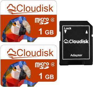 Cloudisk Micro SD Card 1GB 2-Pack With Adapter Class 4 TF Card Flash Memory Card For phone Low pixel camera and MP3 player small files