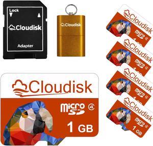 1GB 5Pack Cloudisk Micro SD Memory Card With SD Adapter and USB Flash Drive Flash Memory Card Class4 TF Card for smartphone Low pixel camera MP3 Player small files and more