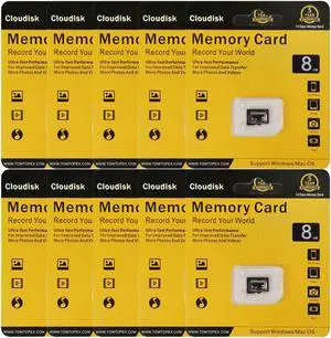 8GB 10-pack MicroSD CardCloudisk UHS-I Class10 U1 A1 TF microSDHC Flash Memory Card with High Compatibility For 1080p Full HD Video Recording and Old style smartphone With Adapter and USB Flash drive