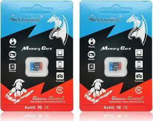 8GB 2-pack Micro SD Card Cloudisk Games Ready  microSDHC Flash Memory Card For Action Camera and1080p Video Recording UHS-I A1 U1 C10 With Adapter