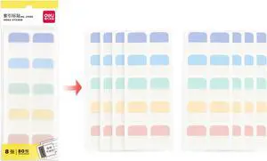 deli 80 Pcs Page Tabs Sticky for Book Sticky Tabs for Planner Sticky Index Tabs Self Adhesive Page Markers Tabs Notebook Tabs Stick on Divider Sticky Note Tabs Paper Tabs Ultra Tabs Book Tabs(M)