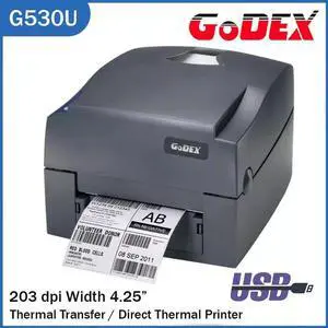 Godex G530U 2D/1D USB Direct Thermal Barco,de Printer 300 dpi& 4ips Label Printer