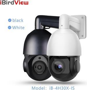 iBirdView Hikvision Compatiable 4K 8MP 30X POE PTZ Speed Dome Two-way intercom IP Camera Optical Zoom IR 50-80M Outdoor Smart Detection Human Vehicle Security Network Camera White 64GB