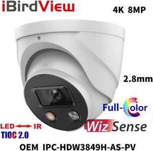 iBirdView OEM IPC-HDW3849H-AS-PV S4 4K 8MP Full Color IP Camera TiOC 2.0 2.8mm