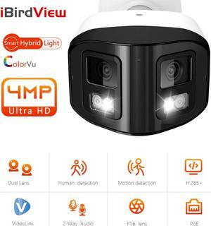 Compatible 4MP Colorvu Panoramic IP Camera 170° 4MM In Mic