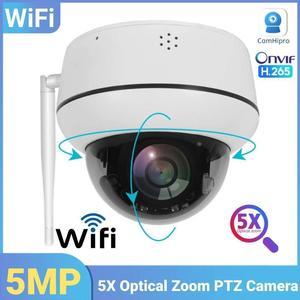 Dome Wifi PTZ IP Camera Outdoor Sony 5MP Human Tracking CCTV 2-way Audio 5X Zoom