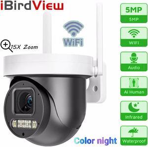 Hi Protocol 5MP 15X Zoom WIFI POE Hybrid Light IP Camera 2 Way Audio