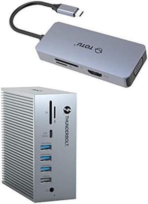 18-in-1 Thunderbolt 3 Docking Station(8K DP) & 6 in 1 4K HDMI VGA USB C Hub