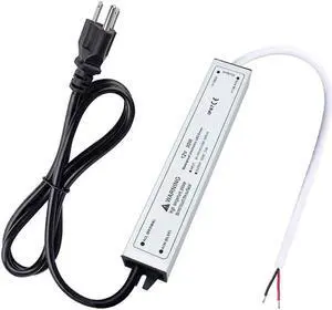 LED Power Supply, 30W IP67 Waterproof Outdoor Driver,AC 90-265V to DC 12V 2.5A Low Voltage Transformer, Adapter with 3-Prong Plug for LED Light, Computer Project, Outdoor Use
