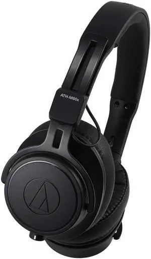 Audio-Technica ATH-M60X Professional Studio Monitor Headphone, 45mm Drivers with Memory foam ear pads,Black