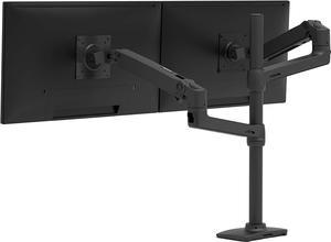 Ergotron  LX Vertical Stacking Dual Monitor Arm, VESA Desk Mount  for 2 Monitors Up to 40 Inches, 7 to 22 lbs Each  Tall Pole, Matte Black