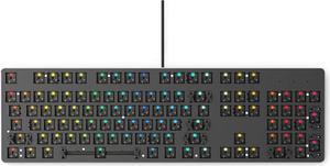 Glorious Custom Gaming Keyboard - GMMK 100% Percent Full Size Barebone - USB Wired Mechanical Keyboard Kit - RGB Hot Swappable Switches & Keycaps - Black Metal Top Plate