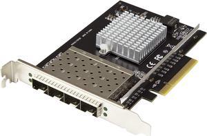 Quad Port 10G SFP+ Network Card - Intel XL710 Open SFP+ Converged Adapter - PCIe 10 Gigabit Ethernet Server NIC - 10GbE Fiber Optic LAN Card - Dell PowerEdge HPE ProLiant (PEX10GSFP4I)