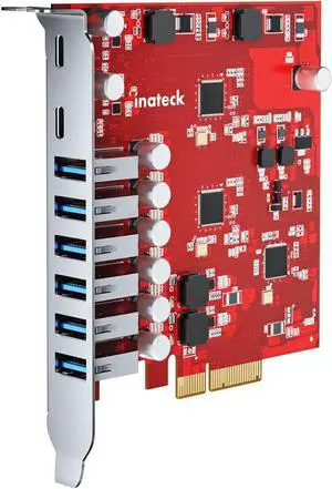 Inateck PCIe to USB 3.2 Gen 2 Expansion Card 20Gbps w/ 6 USB A & 2 USB C Ports