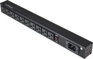 10 Outlet Rack Mount Power Strip 125V/16 Amp - 1U Horizontal 19" Rackmount PDU - NEMA 5-20P Input - 10x NEMA 5-15/20R Outlets - Rack Mount PDU - UL Listed - 8ft Power Cord (RKPW101920)