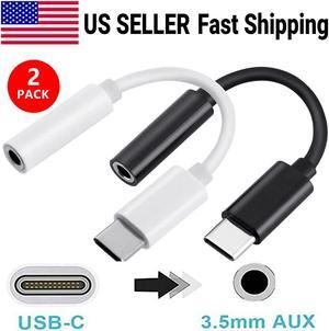 2 Pack USB-C Type C Adapter Port to 3.5mm Aux Jack Ear/Headphone for Samsung S23