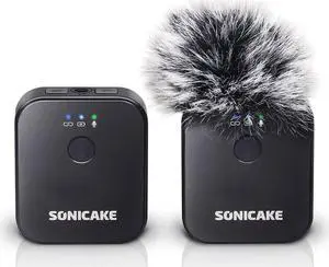 SONICAKE Wireless Lavalier Microphone System for iPhone & Android Phone/DSLR Cam