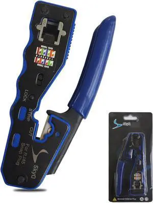 RJ45 Pass Through Crimp Tool for Network Cat6 Cat5-All in One Ethernet Crimper