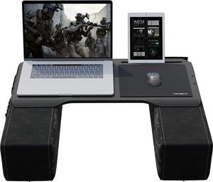  Extra Large Lap Laptop Desk - Full PU Material Mouse Pad Gaming  Tray - Portable LapDesk with Phone Holder & Wrist Rest for Notebook,  MacBook, Tablet, Bed, Sofa(Black, Fit Up 17.3-in
