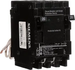 Siemens QSA2020SPD Whole House Surge Protection with Two 20-Amp Circuit Breakers for Use Only on Siemens Panels