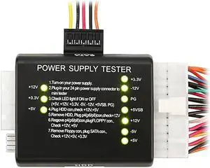 PC Computer 20/24 Pin Power Supply Tester With PSU ATX SATA HDD Connectors