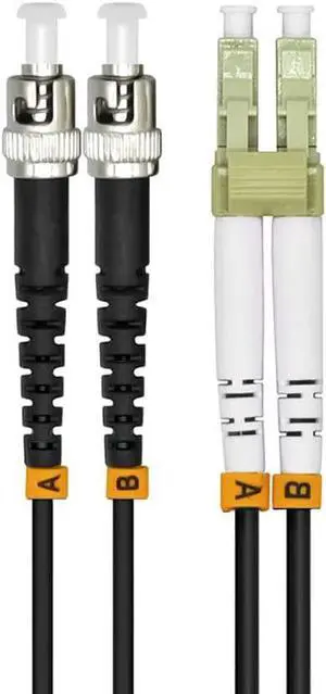 100Meters 328ft LC to ST 10G OM3 Outdoor Armored Duplex Fiber Optic Cable Jumper Optical Patch Cord Multimode 50/125 100M LC-ST