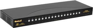 HDMI USB KVM Switch 16 Port Up to 4K@30Hz Resolution with USB 2.0 Hub Support Hotkey Mouse Switching for Linux, Windows, Mac, Unix