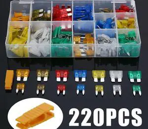 220pc Blade Fuse Assortment Auto Car Truck Motorcycle Fuses Kit ATC ATO ATM
