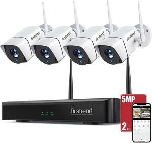 Wireless Security Camera System,Firstrend 5MP Security Camera System Wireless with Audio 4pcs Ultra HD CCTV Cameras 8CH NVR 2TB Hard Drive Night Vision Motion Alarm Free APP for Home Indoor Outdoor