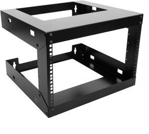 6U Wall Mount Open Frame 19'' Server Equipment Rack Threaded 18 inch depth Black