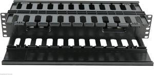 2U Horizontal Server Rack Double Sided Finger Duct Cable Manager Panel Organize