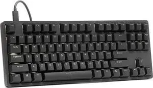 DROP ENTR Mechanical Keyboard  Tenkeyless Anodized Aluminum Case, Doubleshot Shine-Through PBT Keycaps, N-Key Rollover, USB-C, White Backlit LED, Tactile Switches (Black, Halo True)