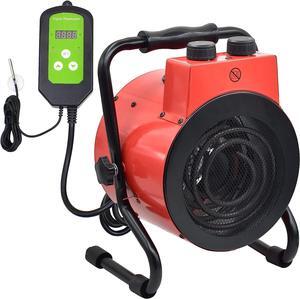 AOBMAXET Greenhouse Heater with Digital Thermostat for Grow Tent, Workplace, Overheat Protection, Fast Heating, red