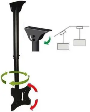 CEILING TV MOUNT BRACKET LCD LED PLASMA 24 26 30 32 36 37 40 TILT SWIVEL ROTATE