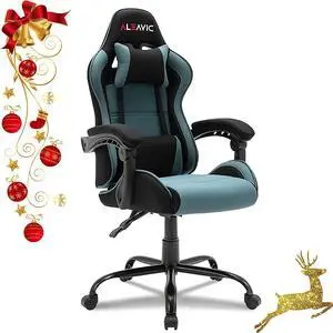 ALEAVIC Gaming Chair, Gamer Chair High Back Ergonomic Adjustable, Racing Style Fabric Gaming Chair for Adults, Computer Gaming Chair with Headrest and Lumbar Support