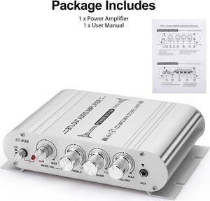 400W 12V 2.1Channel Powerful Stereo Audio Power Amplifier HiFi Bass Amp Car Home