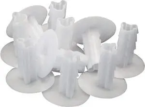 Single Feed Thru Bushing - (White) RG6 Feed Through Bushing (Grommet) Replaces Wallplates (Wall Plates) for Coax Coaxial Cable, Network Cable, CCTV - Indoor/Outdoor Rated - 10 Pack