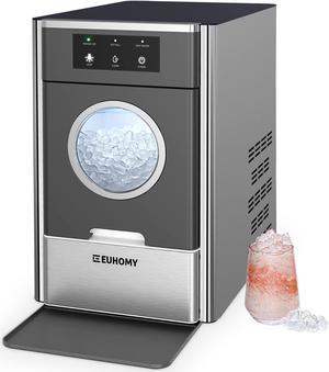 Nugget Ice Makers Countertop, Crushed Ice Maker with Handle,35Lbs/24H,Soft  Chewable Ice, Pebble Ice Maker with Self-Cleaning, Ice Scoop and Ice