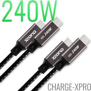 XZOND 240W USB-C PD 3.1[2-Pack] Braided Charging Cable 3ft, Male to Male, for MacBooks, Laptops, iPads, PC, Chromebooks, Phones and Handheld Devices