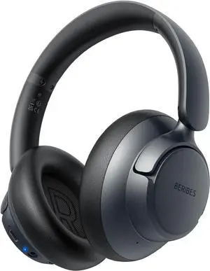Upgraded Hybrid Active Noise Cancelling Headphones with Transparent Modes,65H Playtime Bluetooth Headphones Wireless Bluetooth with Mic, Deep Bass,3.5MM Cable,Soft-Earpads,Fast Charging-Black