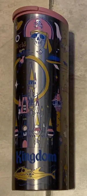 2021 Disney World Magic Kingdom Starbucks "Been There" Metal Tumbler Cup NEW 8"