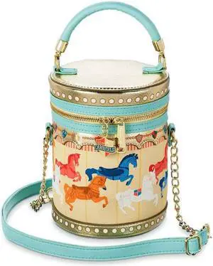 Disney 50th Anniversary Celebration Loungefly King Arthur's Carousel Crossbody Bag part of the Mickey Mouse The Main Attraction Collection.